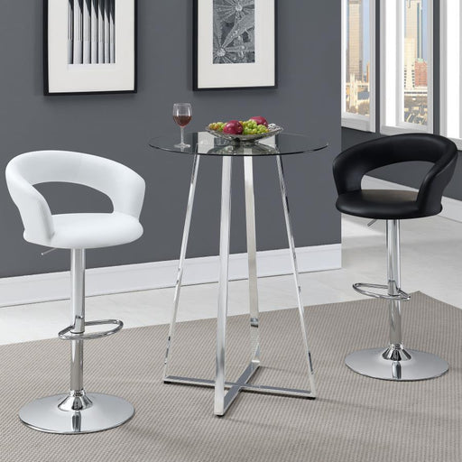 Zanella - Round Glass Top Bistro Bar Table - Chrome - Simple Home Plus