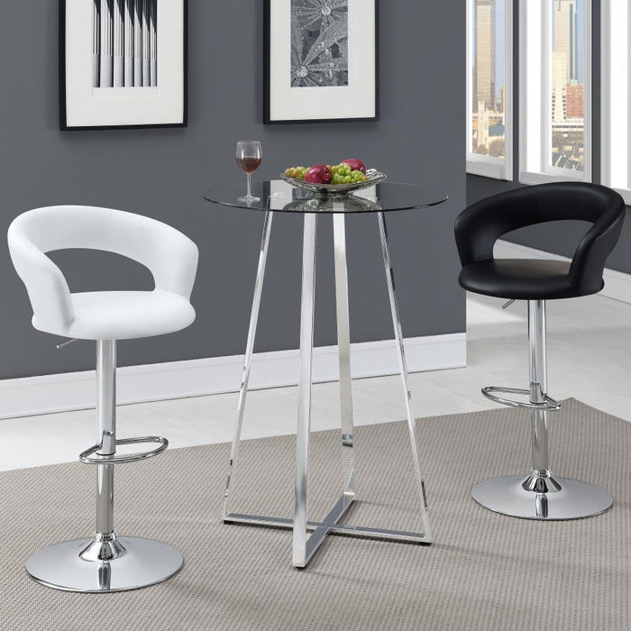 Zanella - Round Glass Top Bistro Bar Table - Chrome - Simple Home Plus