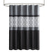 Donnell - Embroidered And Pieced Shower Curtain - Black / Gray - Simple Home Plus