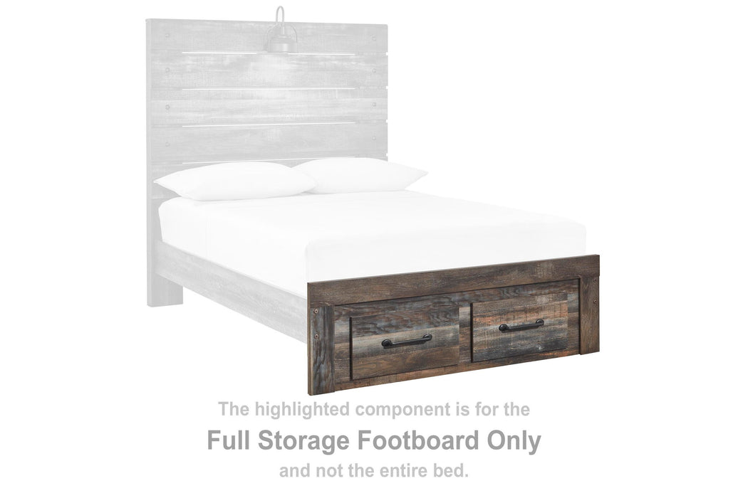 Drystan - Full Storage Footboard - Brown / Beige - Simple Home Plus