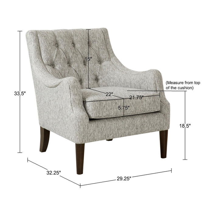 Qwen - Button Tufted Accent Chair - Gray - Simple Home Plus