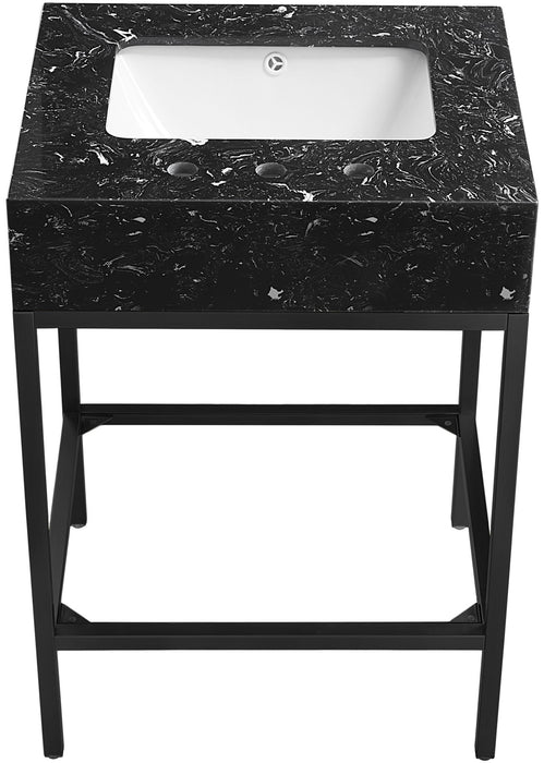 Marmo - Engineered Marble Bathroom Vanity With Black Base - Simple Home Plus