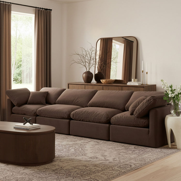Indulge - Velvet 4 Seat Modular Sofa - Simple Home Plus