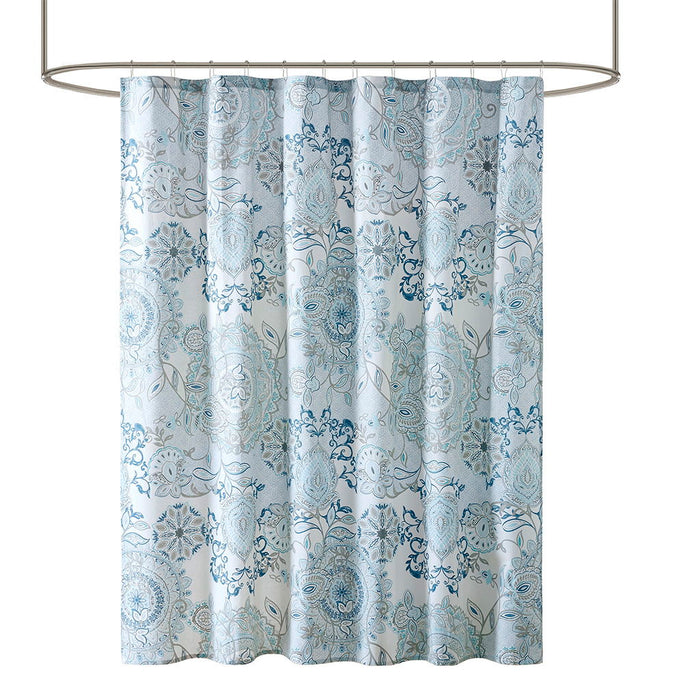 Isla - Printed Shower Curtain - Blue - Simple Home Plus