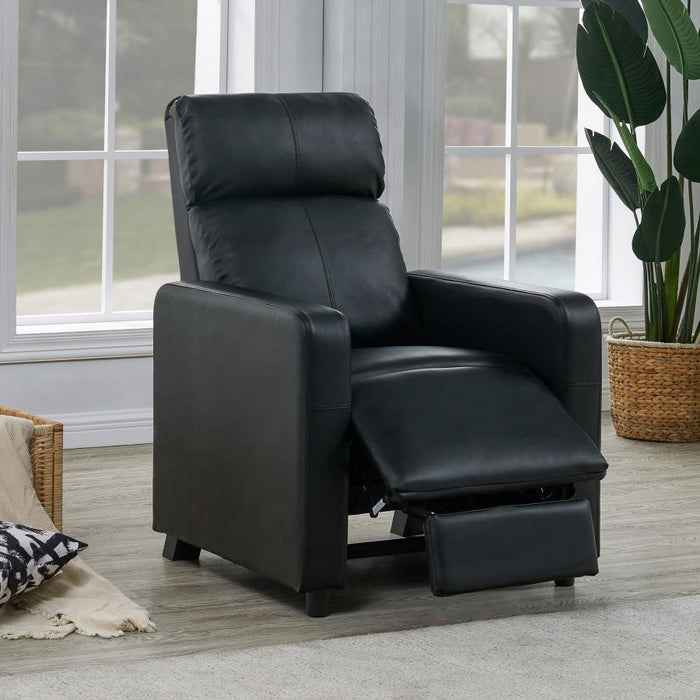 Toohey - Upholstered Home Theater Push Back Recliner - Black - Simple Home Plus