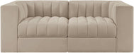 Rummi - Velvet Performance Fabric Upholstered 2 Piece Modular Loveseat - Simple Home Plus