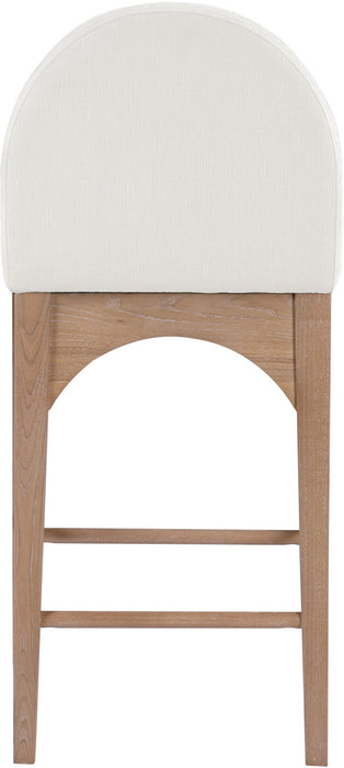 Waldorf - Chenille Stool With Natural Legs - Simple Home Plus