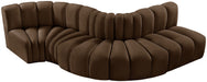 Arc - Velvet 5 Piece Modular Sofa - Simple Home Plus