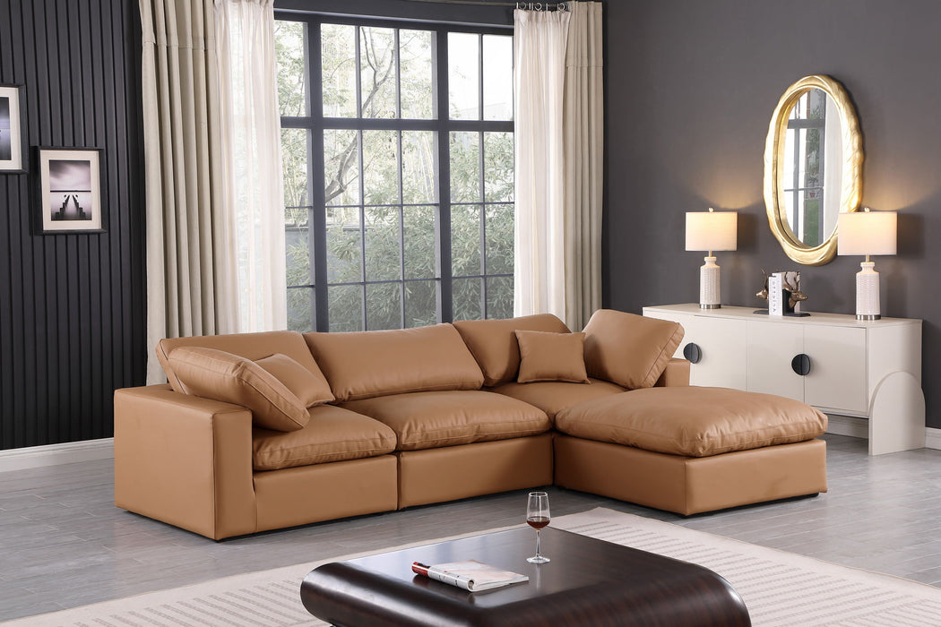 Comfy - 4 Piece Faux Leather Modular Sectional With Chaise - Simple Home Plus