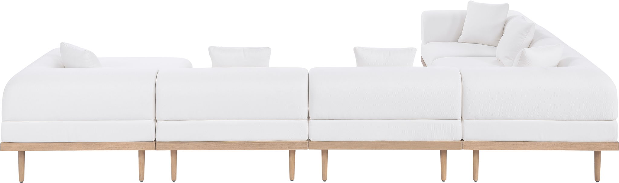 Laguna - 7 Piece Resilient Water Resistant Fabric 142" Upholstered Outdoor Patio Modular Sectional - Simple Home Plus