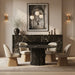 Marlowe - Linen Textured Fabric Upholstered Swivel Dining Side Chair - Stained Natural - Simple Home Plus