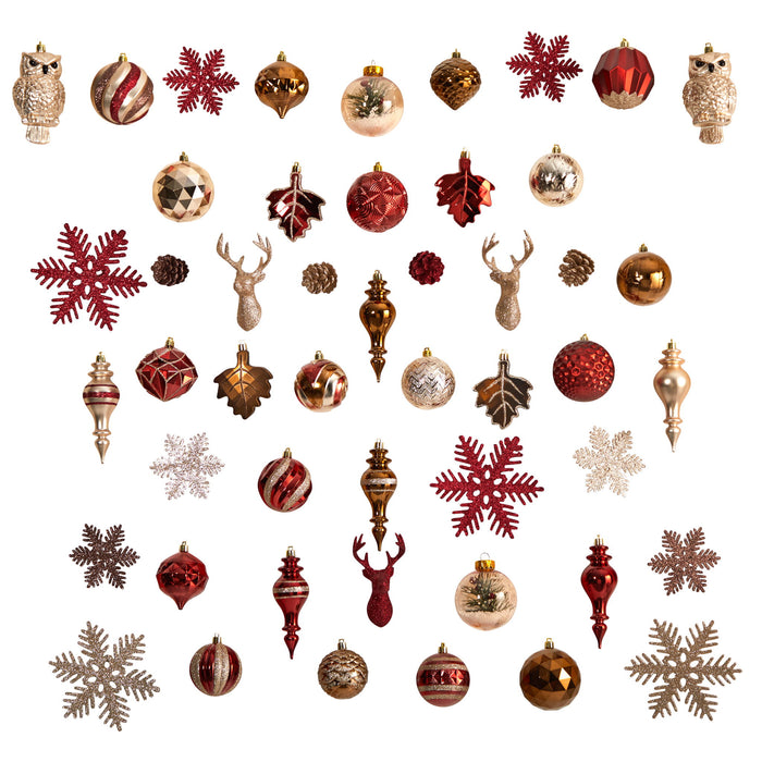 52 pcs Shatterproof Ornament Pack