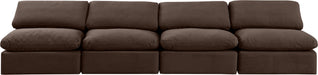 Indulge - Velvet 4 Seat Modular Armless Sofa - Simple Home Plus