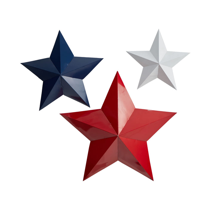 12" 18" and 24" Americana Metal Stars Wall Decor Set