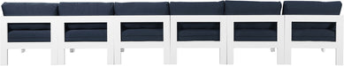 Nizuc - Outdoor Patio 6 Seat Armless Modular Sofa With White Frame - Simple Home Plus