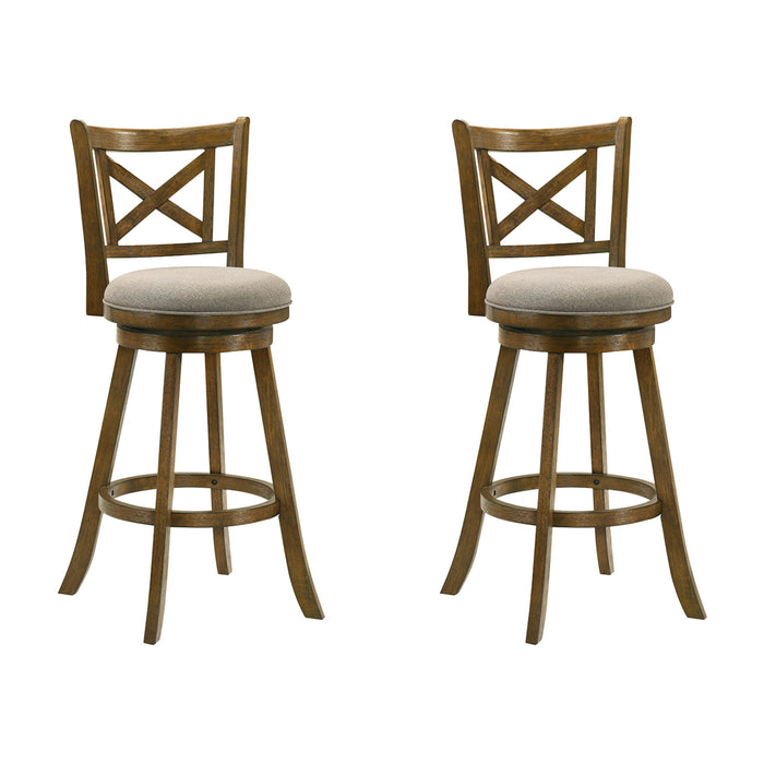 Kodi - Modern Farmhouse Swivel Wood Bar Height Kitchen Bar Stool - Simple Home Plus