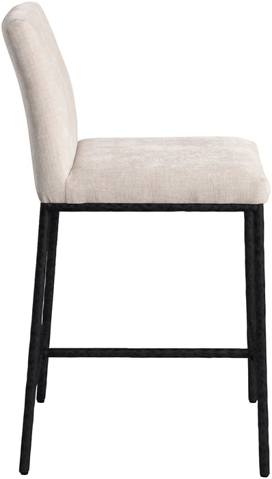 Reeves - Chenille Fabric Upholstered Counter Stool (Set of 2) - Black Base - Simple Home Plus