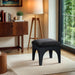 Lawson - Chenille Fabric Ottoman - Black Base - Simple Home Plus