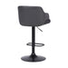 Toby - Adjustable Height Swivel Bar Stool - Black / Gray - Simple Home Plus