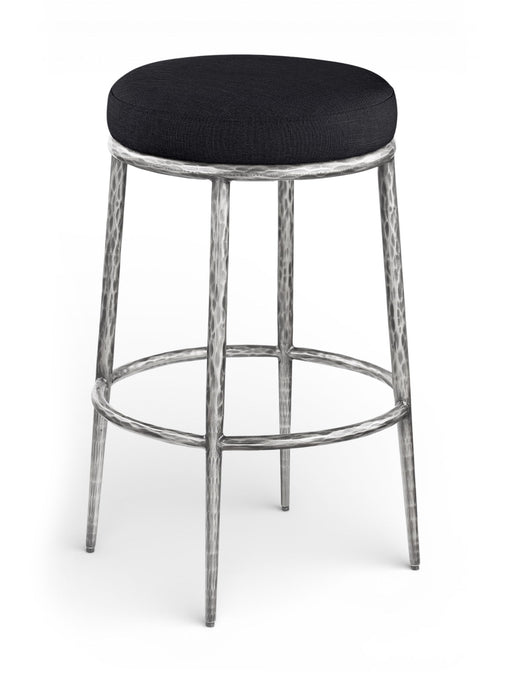 Ferro - Performance Fabric Upholstered Backless Bar Stool - Antique Silver - Simple Home Plus