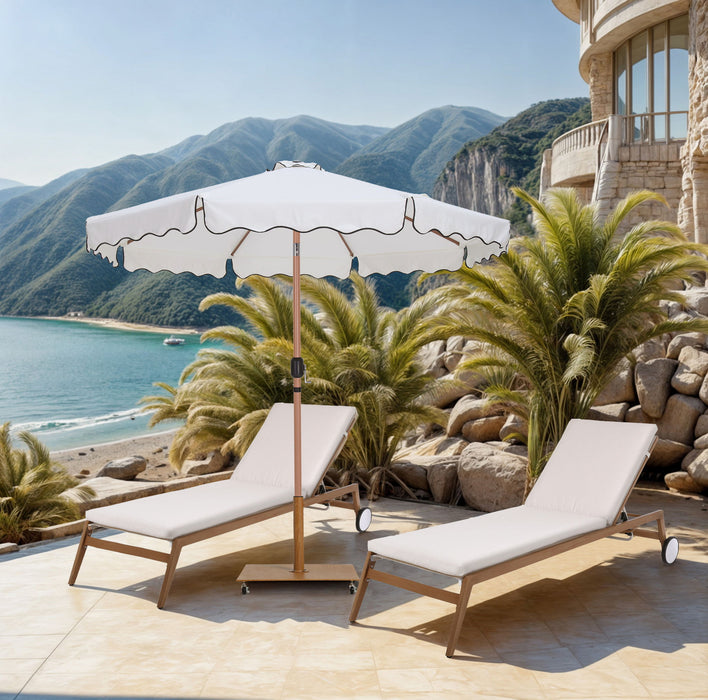 Amalfi - Aluminum Patio Umbrella - Light Brown Base / Light Brown Pole - Simple Home Plus