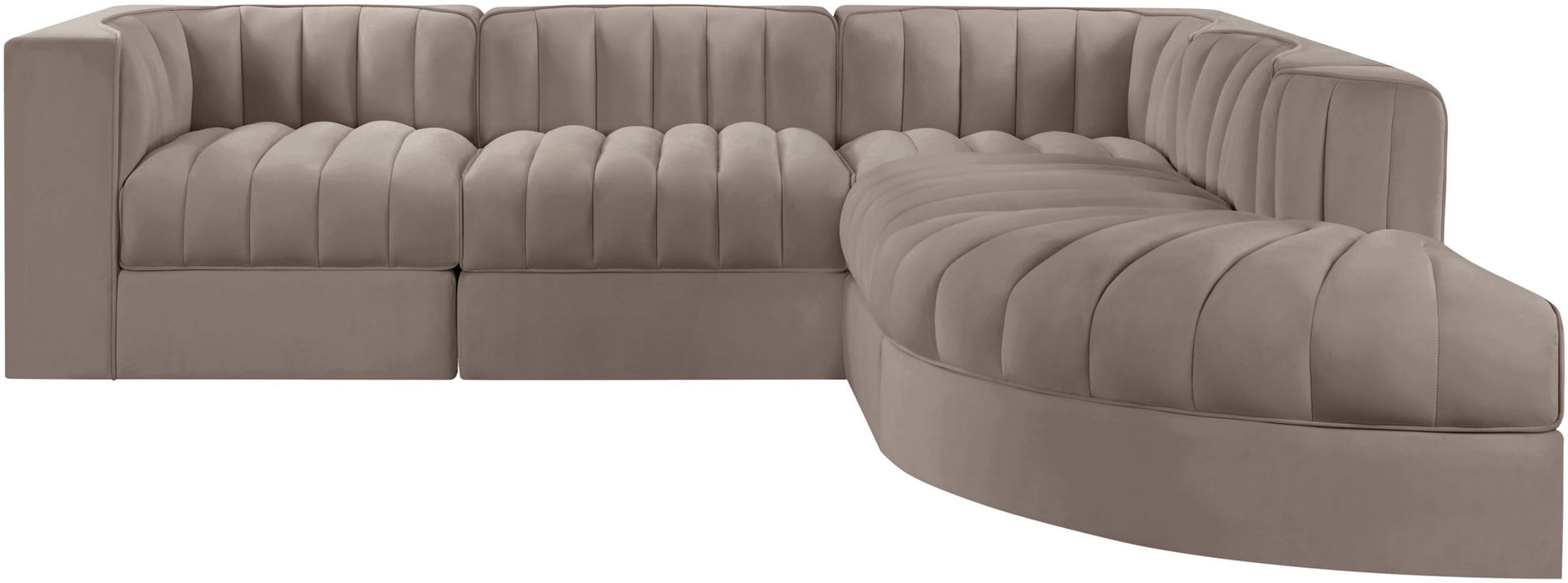 Rummi - Velvet Performance Fabric Upholstered 5 Piece Modular Sectional - Simple Home Plus