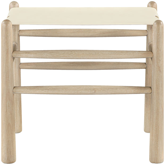 Santos - Faux Leather Upholstered Bench - Natural Frame - Simple Home Plus