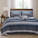 Saben - Queen 8 Piece Quilt Set With Bed Sheets - Navy - Simple Home Plus