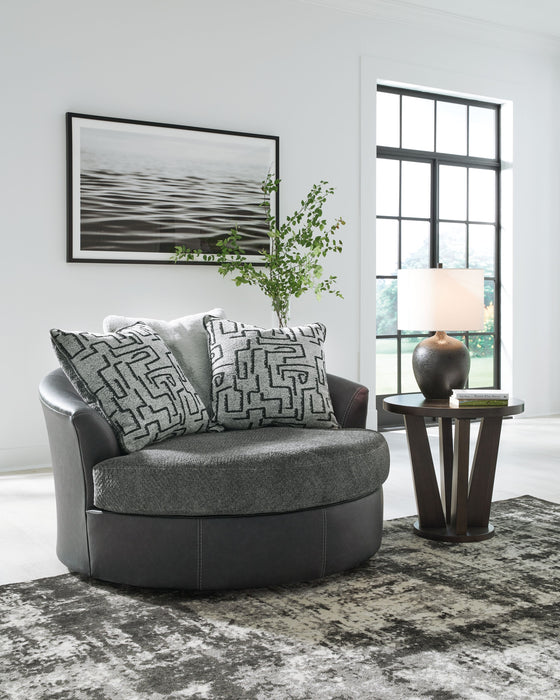 Brixley Pier - Graphite - Oversized Swivel Accent Chair - Simple Home Plus