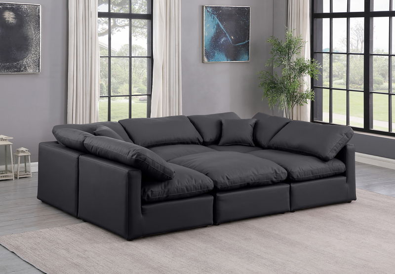 Indulge - Faux Leather 6 Piece Modular Sectional