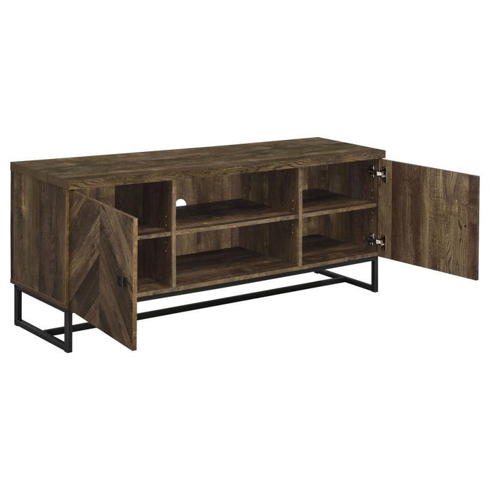 Myles - 2 Door Engineered Wood TV Stand - Rustic Oak - Simple Home Plus