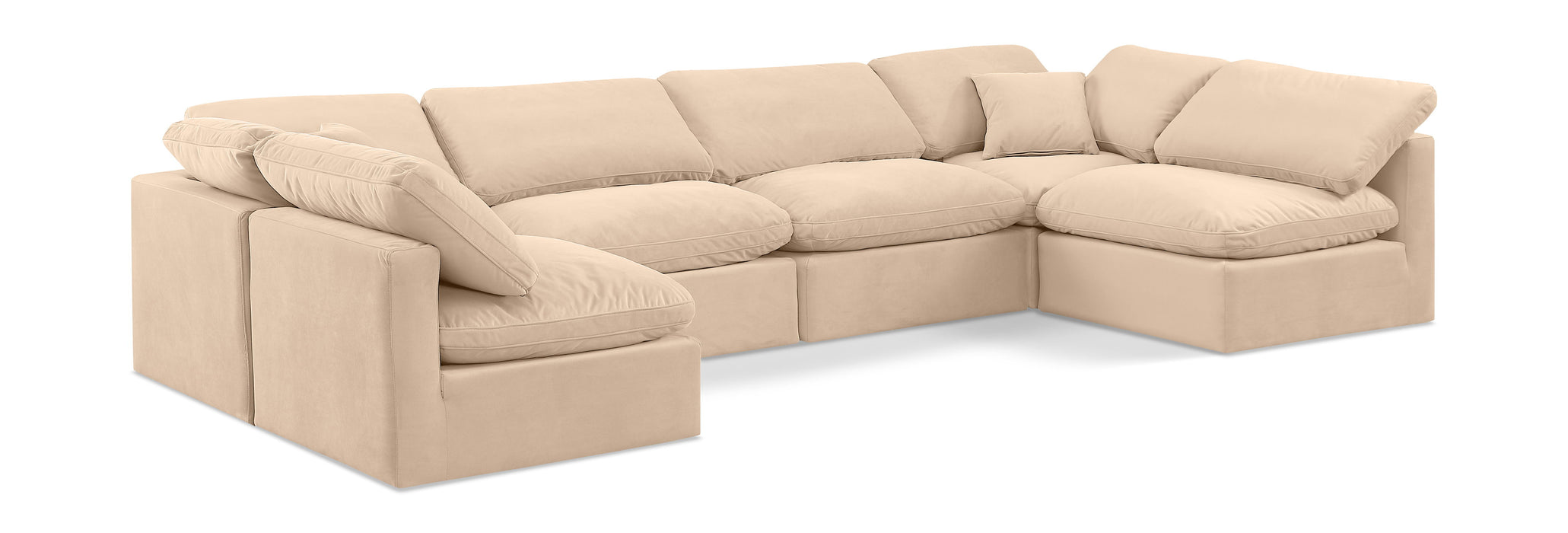 Indulge - Velvet 6 Piece Modular U-Shaped Sectional - Simple Home Plus