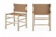Santos - Vegan Leather Upholstered Dining Chair With Stained Natural Base (Set of 2) - Simple Home Plus
