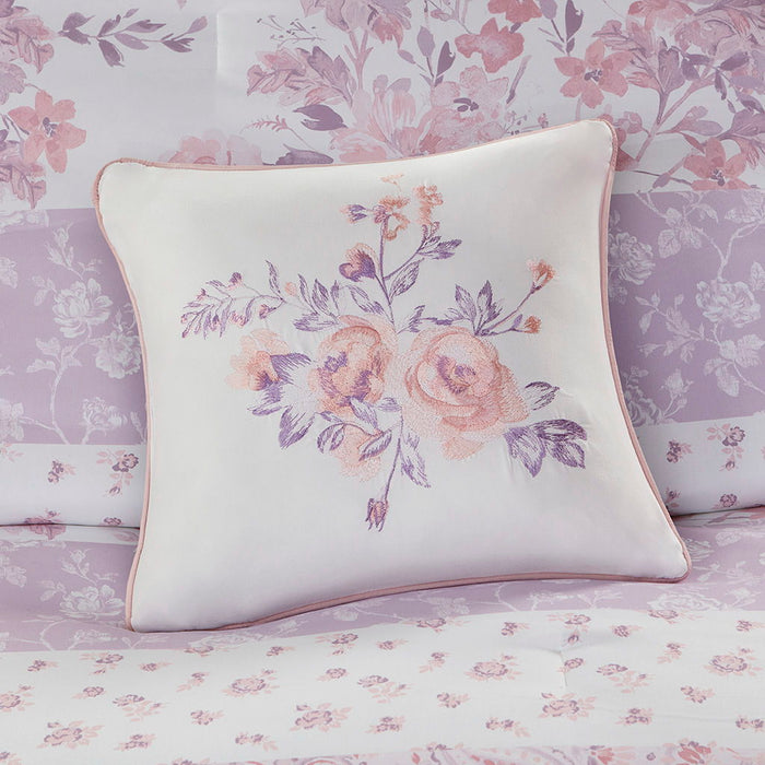 Oliena - Floral Paisley Twin Comforter Set - Pink - Simple Home Plus