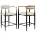 Tina - Metal Counter Height Bar Stool With Upholstered Back And Seat (Set of 2) - Simple Home Plus