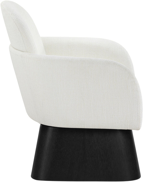Marlowe - Linen Textured Fabric Upholstered Swivel Accent Chair - Stained Black - Simple Home Plus