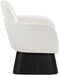 Marlowe - Linen Textured Fabric Upholstered Swivel Accent Chair - Stained Black - Simple Home Plus