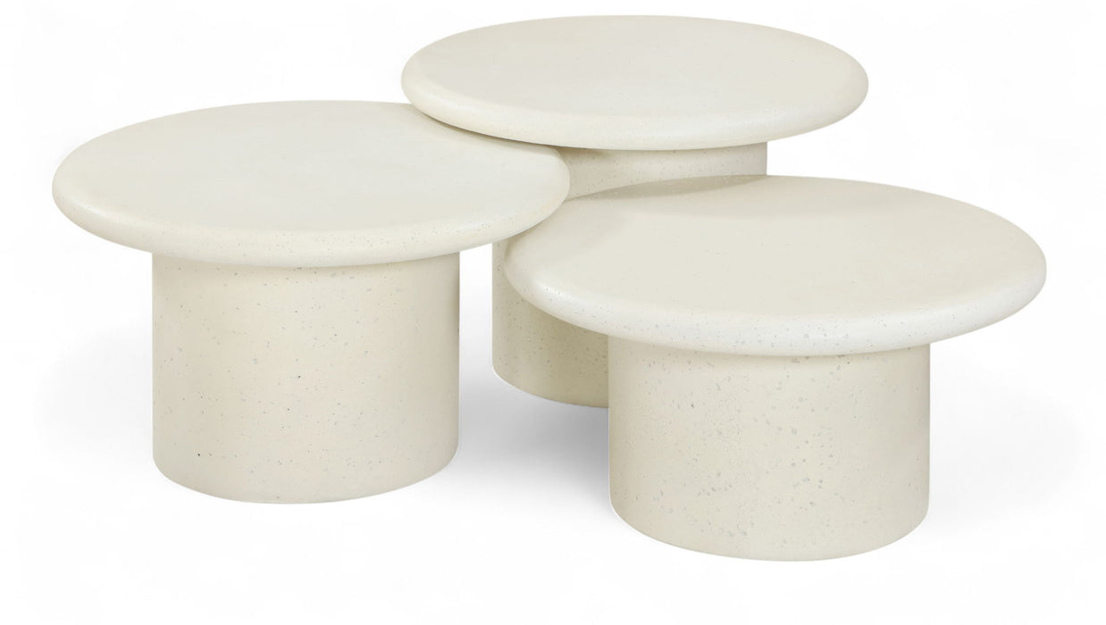 Emara - 3 Piece Concrete And Fiberglass Indoor / Outdoor Coffee Table - Simple Home Plus