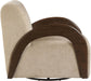 Neria - Chenille Fabric Upholstered Swivel Accent Chair - Painted Brown Base - Simple Home Plus