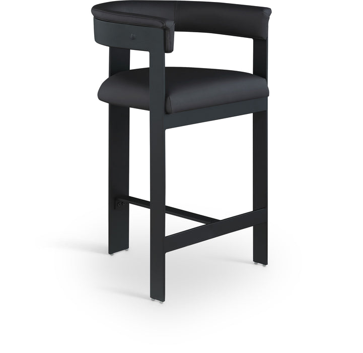 Romeo - Faux Leather Counter Stool With Black Base (Set of 2) - Simple Home Plus
