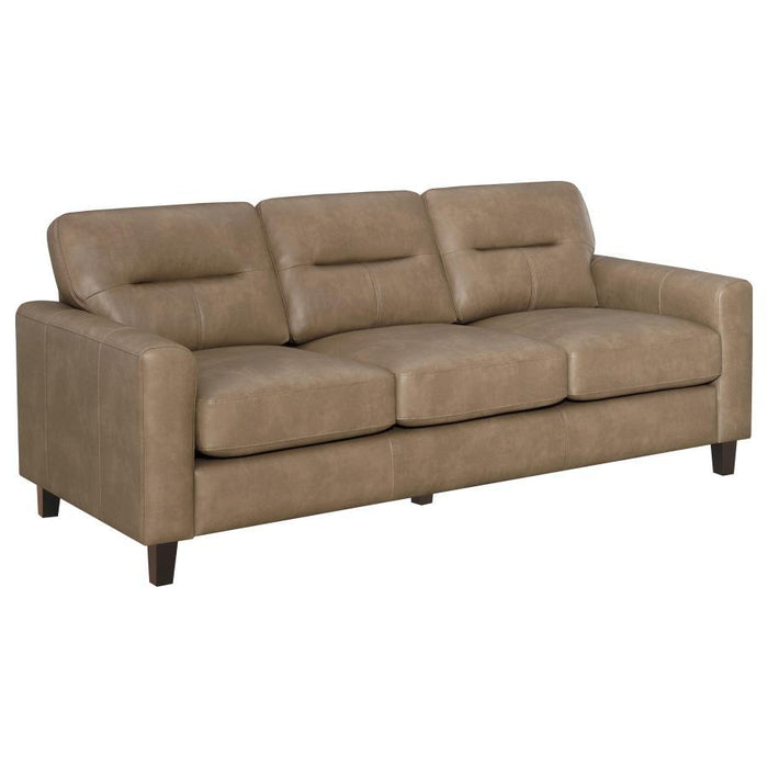 Scotland - Faux Leather Upholstered Track Arm Sofa - Simple Home Plus