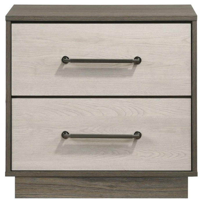 Fenwick - 2-Drawer Nightstand Bedside Table - Gray Oak - Simple Home Plus