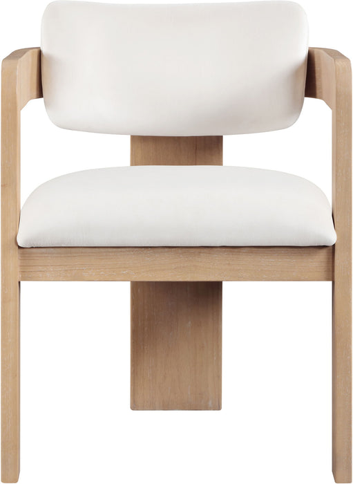 Sacha - Velvet Dining Chair With Natural Base (Set of 2) - Simple Home Plus