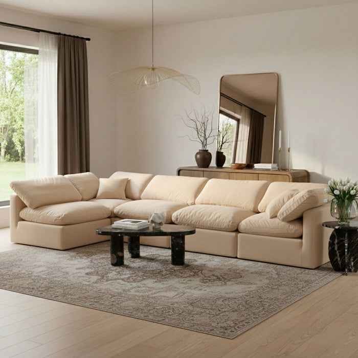 Indulge - Velvet 5 Piece Modular Sectional - Simple Home Plus