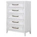 Marielle - 5-Drawer Bedroom Chest - Distressed White - Simple Home Plus