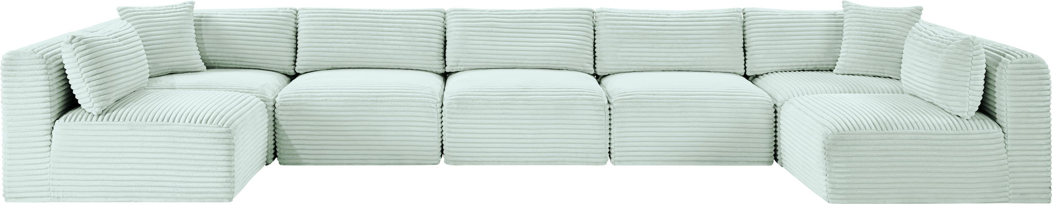 Shaggy - 7 Piece Modular U-Shaped Armless Sectional - Simple Home Plus