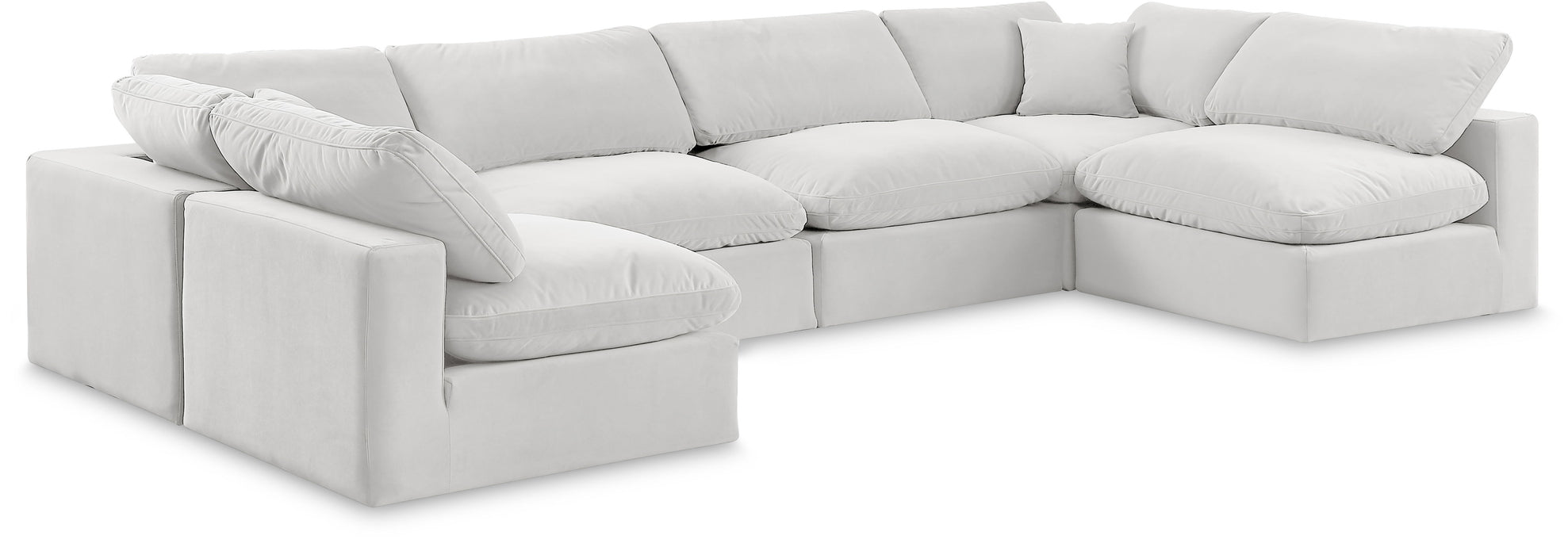 Comfy - 6 Piece Velvet Modular Armless Sectional - Simple Home Plus