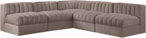 Rummi - Armless Velvet Performance Fabric Upholstered 5 Piece Modular Sectional - Simple Home Plus