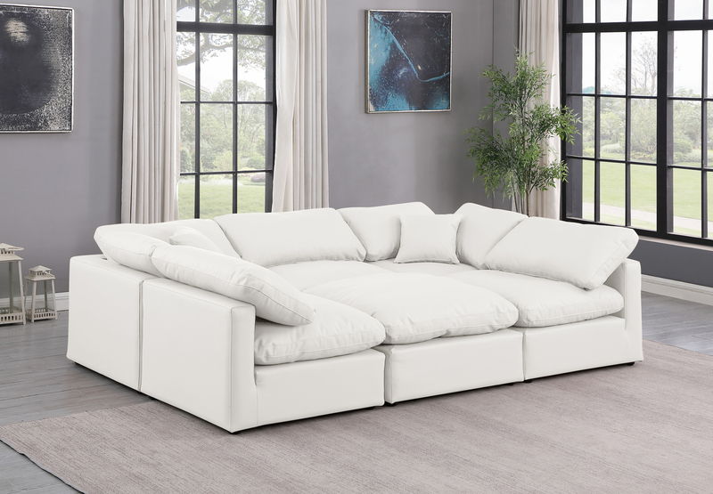 Indulge - Faux Leather 6 Piece Modular Sectional