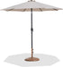 Fiji - Aluminum Patio Umbrella With Round Teak And Black Base - Simple Home Plus